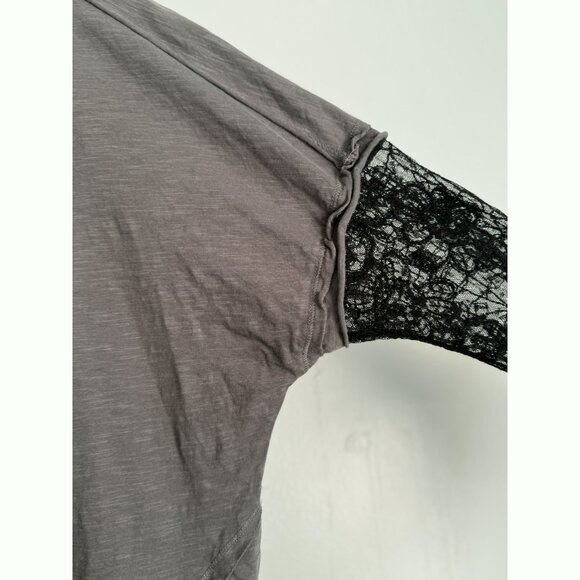 Free People We The Free Effie Twofer Layered Lace Top Size S Gray Boho Grunge - Picture 7 of 14